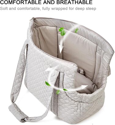 Сумка-переноска для собак та котів, бавовна, сіра, для цуценят та кошенят