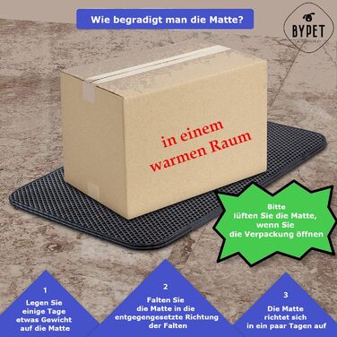 Килимок під лоток для котів BYPET, 58 см, круглий, з дизайном 