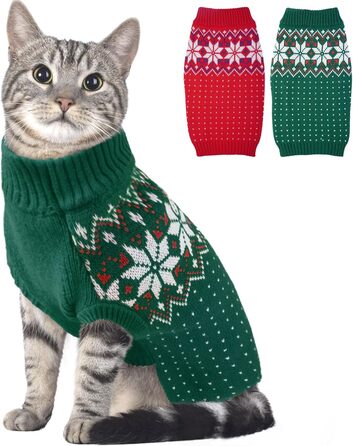 Пуловер для середніх собак, теплий в'язаний пуловер для собак, костюм на Різдво, пуловер для такс з захистом живота, милий пуловер для холодної погоди, зелений M