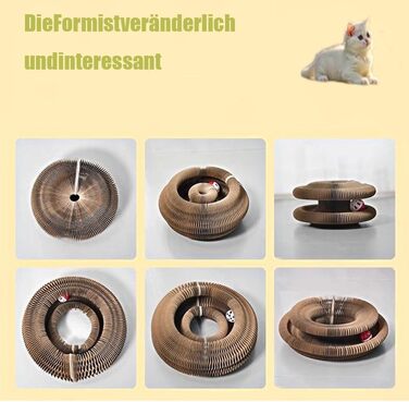 Котячий когтетоп складний, портативний, з інтерактивною м'ячиком для зняття стресу у котів