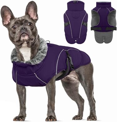 Водонепроникний зимовий одяг для собак великих порід: куртка, жилет, флісова піджака (Камуфляж) (S, A-Lila)