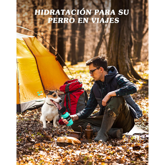 Складана пляшка для води для собак Lesotc, 1000 мл, блакитний колір (для прогулянок, подорожей, кемпінгу)