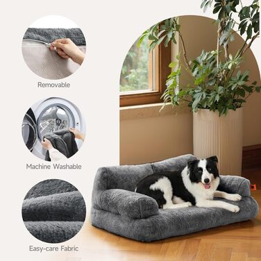 М'яке ліжко для котів та собак MeWoofun, сірого кольору, 85x65x29 см