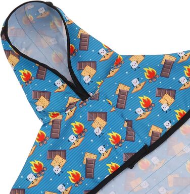 Дощовик для собак та цуценят HDE з капюшоном, модель Happy Camper (Гумакові качки), розмір XL
