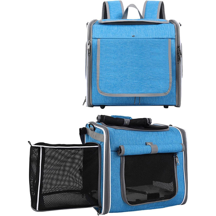 Велосипедний багажник для собак JTLB, розширюваний корзинка, водонепроникна сумка на кермо для тварин, швидке кріплення, оксфордська тканина, стильний дизайн, підходить для щоденних поїздок, серфінгу (Блакитний)