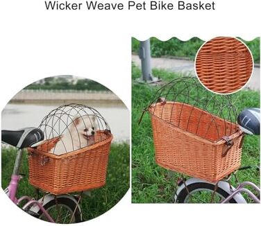 Фаркоп для тварин на велосипед - плетений кошик для котів та собак, транспортна клітка з металевим покриттям, кріплення до заднього колеса