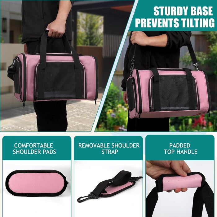 Транспортний бокс для собак та котів Top Tasta, великий, рожевий, L, 20x13x13 см