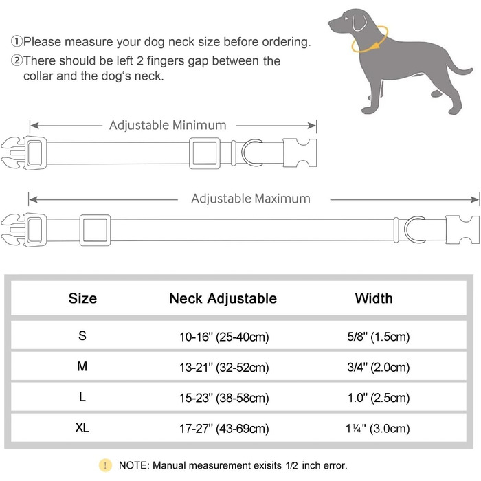 Нашийник для собак Didog з м'якої PU-шкіри, фіолетовий, розмір L (38,1-48,3 см), зручна застібка, для великих собак, для щоденних прогулянок
