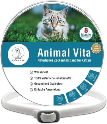 Захисний нашийник від бліх та кліщів Animal Vita® для котів - 100% натуральні інгредієнти, водонепроникний, надійний захист