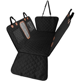 Накидка для собаки в авто 137x147 см, захист для заднього сидіння з фіксацією ременем, водовідштовхувальна, стійка до подряпин, 600D Oxford, для легкових автомобілів, вантажівок, позашляховиків, чорна