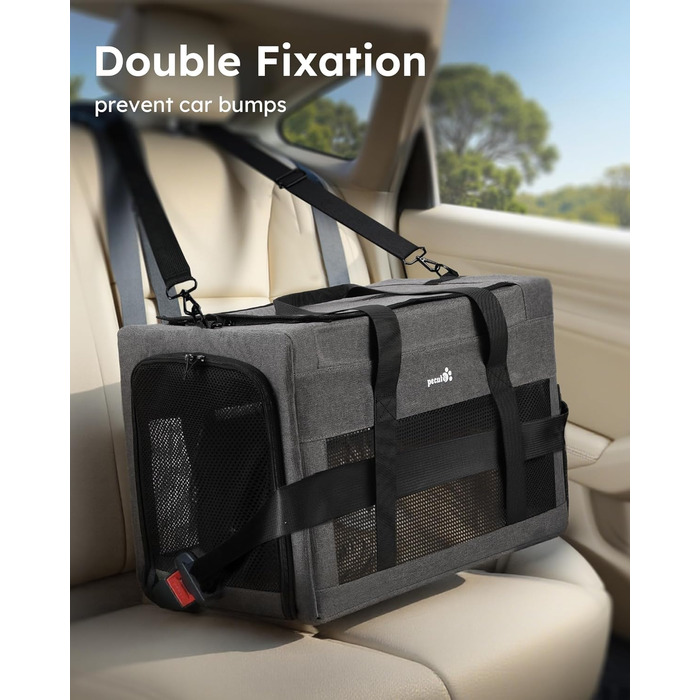 Переносна переносна сумка для котів Pecute Katzentasche, XL, 47x33x30 см, сіра