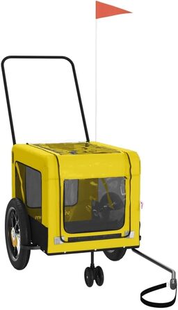 Причіп для велосипеда ZEYUAN для собак (жовто-чорний), оксфордська тканина та сталь, вантажний причіп, ручний візок