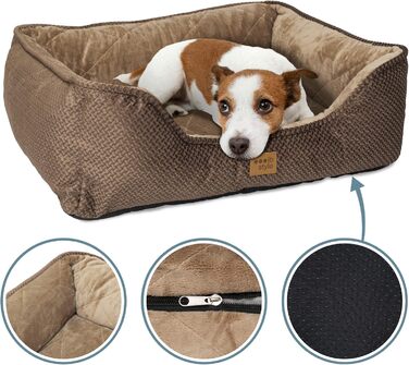 Крісло-ліжко для собак IB Style Milo, коричневе, 61 x 49 x 23 см, знімний чохол