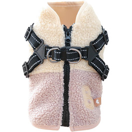 Зимовий теплий одяг для собак: куртка з флісовою підкладкою, з отвором для шлейки, для холодних прогулянок. Підходить для маленьких та середніх собак, кольори: зелено-білий, рожево-білий