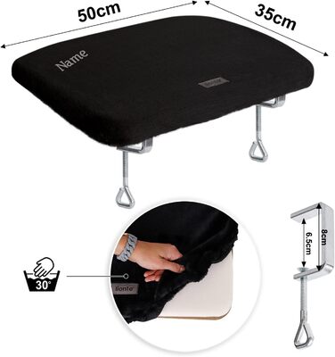 Кігтечка-ліжко для котів Lionto на підвіконня, 35x50 см, з м'яким плюшем, без свердління, знімний чохол, до 15 кг, темно-сірий (з написом)