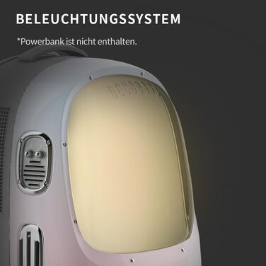 Рюкзак для собак і котів PETKIT з вентилятором та LED-підсвіткою, просторий, легкий, рожевий