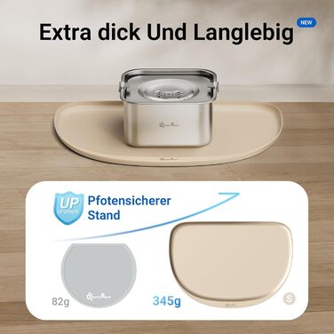 Підкладка під миску для котів DownyPaws, силіконова, 45 x 32 см, бежева - протиковзна, легко миється, BPA-free