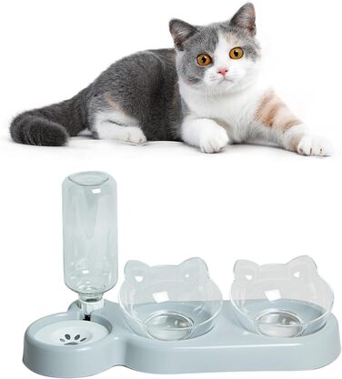 Автоматичний поїльник для котів та собак | Набір мисок з диспенсером води | Безпечний, знімний, BPA-Free (сірий)