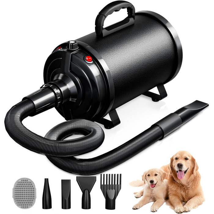 Фен для собак Blower - тихий, 4.5 PS / 3200W, регульована швидкість, з набором насадок