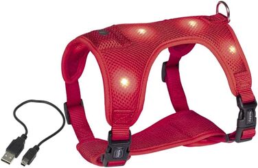 Шлея Nobby FLASH MESH червона, розмір S, для собак, обхват грудей 28-35 см, обхват живота 35-45 см
