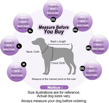 OUOBOB: Сукня-пов'язка для собак - водолазка для дівчаток, зручний наряд для великих собак, ідеально підходить для холодних днів, святкових заходів, таких як Різдво або День подяки, Червоний, Розмір (M, фіолетовий)