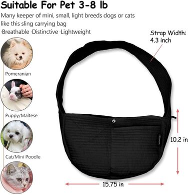 Сумка-переноска для собак NATUYA, чорна, водонепроникна, для прогулянок та подорожей