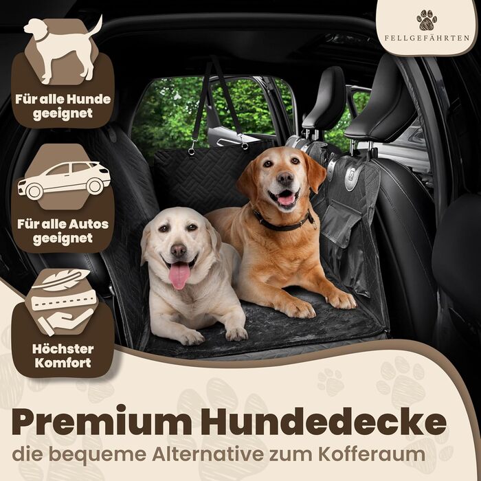 Захисна ковдра для собак у машину - Fellgefährten | Якісна ковдра на заднє сидіння авто для собак | Захист заднього сидіння від бруду та шерсті