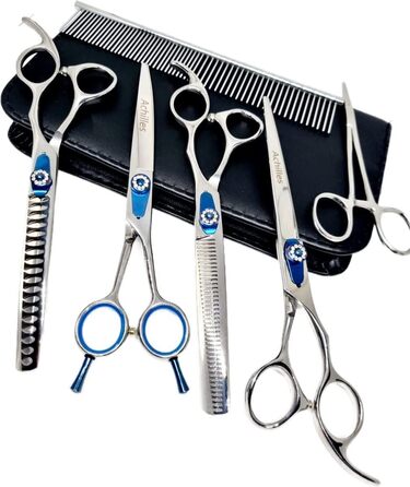 Набір професійних ножиць для собак Achilles 7 шт. – триммінг, грумінг, догляд за шерстю