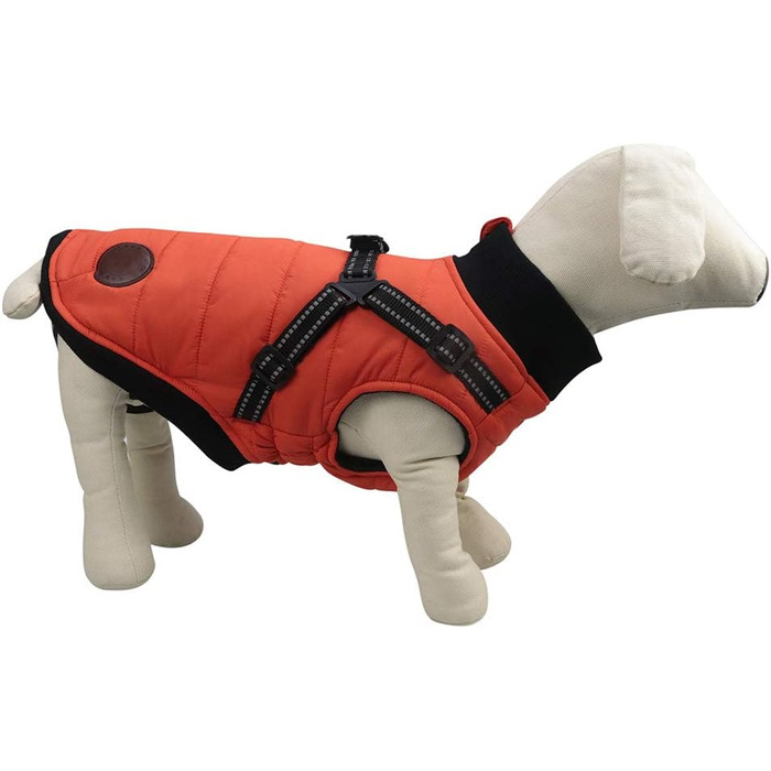 Водонепроникний теплий одяг для собак з інтегрованим шлейкою: тепла жилетка для цуценят та собак середніх розмірів