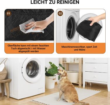 Автокрісло для собак Eikuavons, чорне, 47x47x21 см. З кишенями та шнуром для прив'язування. Підходить для маленьких собак