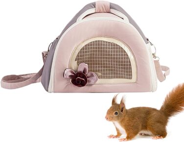 Транспортна сумка для маленьких тварин: переноска для собак, котів, шиншил | Переноска для хом'яків, кроликів, морських свинок, аксесуари для подорожей, рожева