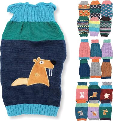 Теплий в'язаний пуловер для собак, модний дизайн, для маленьких та великих тварин, розмір XXS (довжина 20.3 см), XL (довжина 18 см), матеріал: бібер