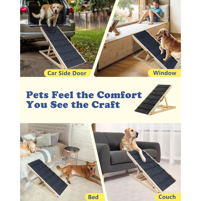 Рампа для собак та котів Hunderampe - складана, регульована, до 90 кг, 30-60 см