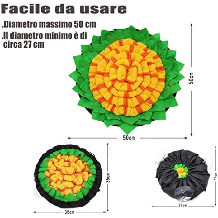 Килимок-нюхалка для собак Naglreia, інтелектуальна іграшка, міцний, інтерактивний, 50х50 см, зелений