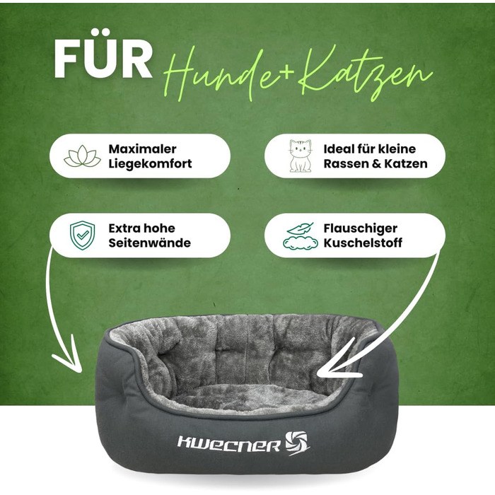 М'яке ліжко для собак та котів - ліжко-кошик з антиковзною основою сірого кольору