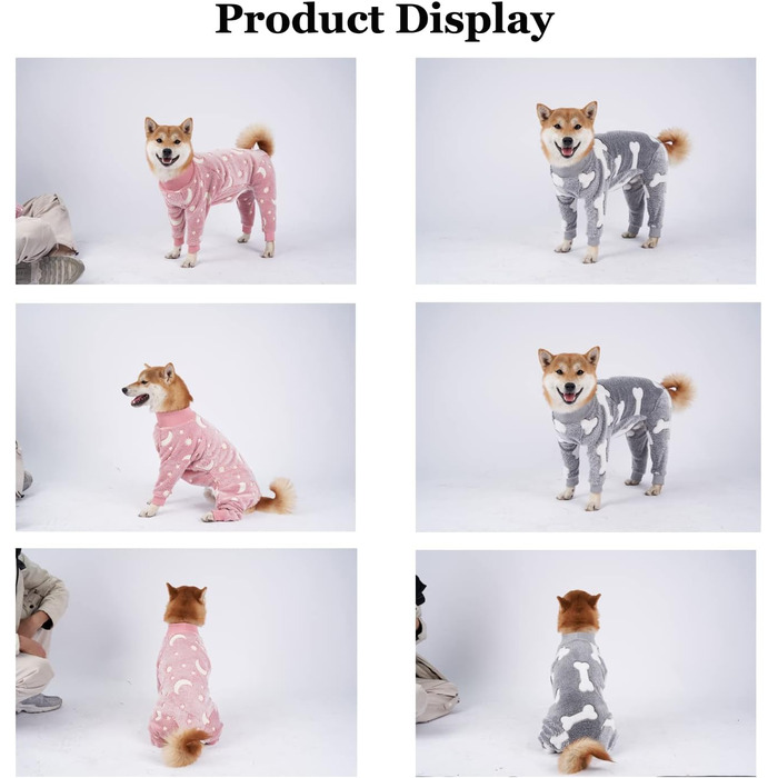 Теплий халат для собак на зиму, фланелевий, для середніх та великих собак, Onesie, колір сірий, розмір XS (довжина спини 38 см, обхват грудей 60 см)