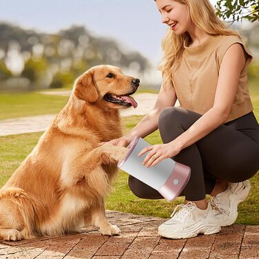 Очищувач лап для собак – мийка лап для собак, для собак та котів, 17 x 10 x 9 см, білий/рожевий