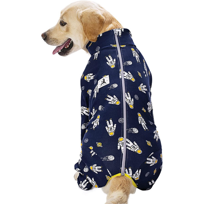 Піжама для собак Miaododo великих порід з бавовни, принт 