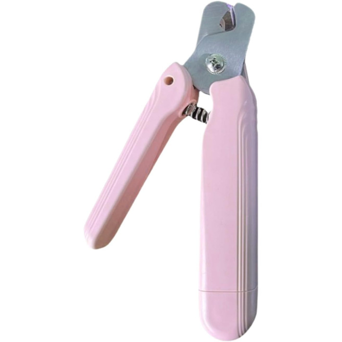 Електричний триммер для обрізки кігтів домашніх тварин 2-в-1 з LED-підсвічуванням, захисним насадком та ергономічним дизайном для собак та котів (рожевий)