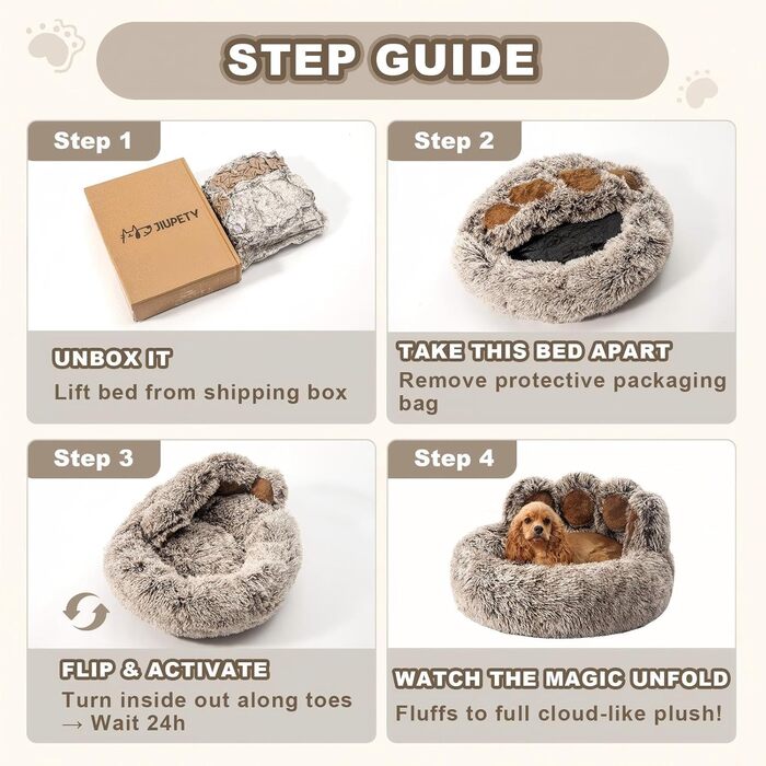 Кругла подушка-ліжко для собак Pfote Form: м'яка та зручна, для середніх та маленьких собак, Jumbo розмір, сірий колір