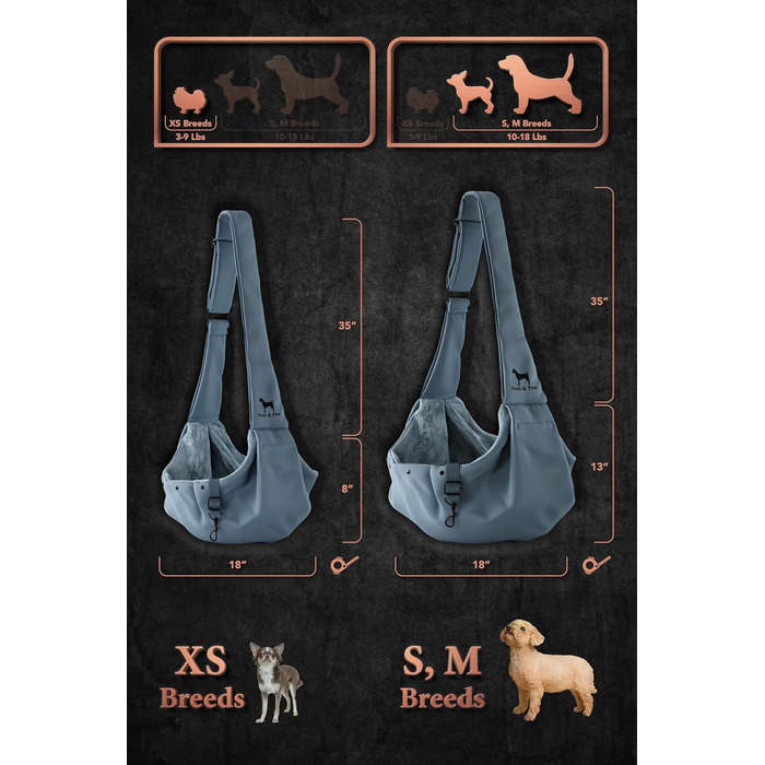 Трансформер для собак Noah & Paw: переноска для маленьких собак до 5 кг з регульованим ремінцем та м'яким хутром