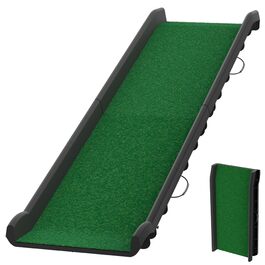 Рампа для собак у багажник авто, складана, 156x40 см, пластик, протиковзка, до 90 кг, зелена