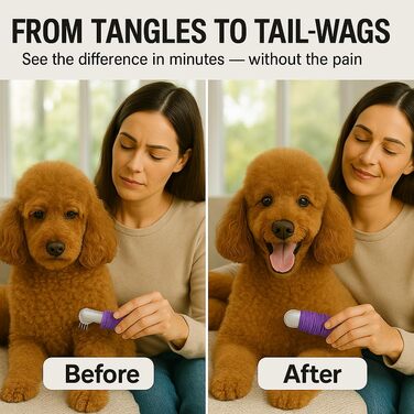 Гребінець для видалення ковтунів для тварин Poodle: щітка-гребінець з довгою сталевою безпечною лезою 2.5 дюймів для собак, котів, кроликів, коней. Безпечні аксесуари для грумінгу