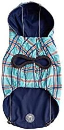 Дощовик для собак GF Pet ElastoFit, водонепроникний, розмір 4XL (довжина спини 38 см), зелений/темно-синій