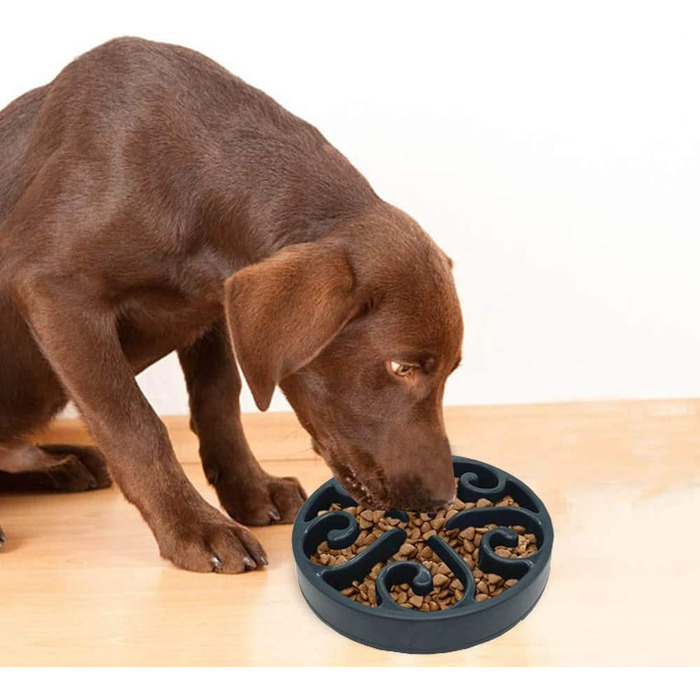Миска для собак Slow Feeder, інтерактивна, лабіринт, чорна. Запобігає швидкому поглинанню їжі та розповсюдженню розширення шлунку (bloat).