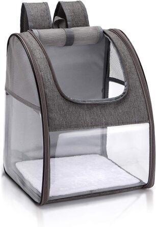 Рюкзак для собак і котів PETCUTE: переноска-рюкзак для прогулянок, подорожей, вентильований, сірий, до 7.5 кг