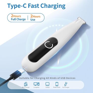 Триммер для догляду за лапами собак та котів з LED-підсвіткою, цифровим дисплеєм, вологостійкий, бездротовий, тихий, USB-зарядний, професійний