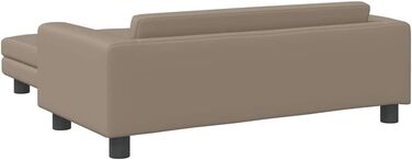 Ляжка для собак, м'який лежак з розширеним спальним місцем, диван-софа для маленьких собак, котів, штучна шкіра (капучино)