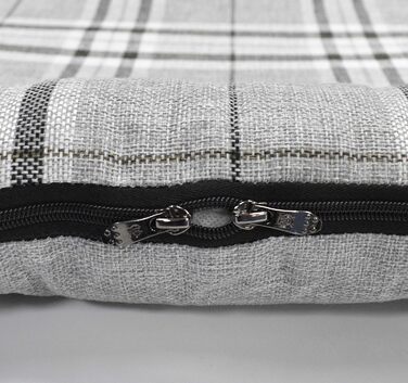 Ортопедичний лежак для собак Преміум Hugo Check з Memory Foam. Підходить для собак маленьких, середніх та великих порід. Знімний та пральний чохол, сірий в клітинку, розмір S (62x35x7 см)