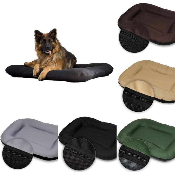 Ліжко для собак середніх порід 4L Textil KLEO, 90x70 см, бежеве, з блискавкою. Ліжко-матрац для собак, вовнове, знімний чохол, легко миється.